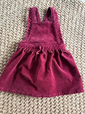 Cat & Jack Deep Berry Corduroy Pinafore with Ruffle Straps
